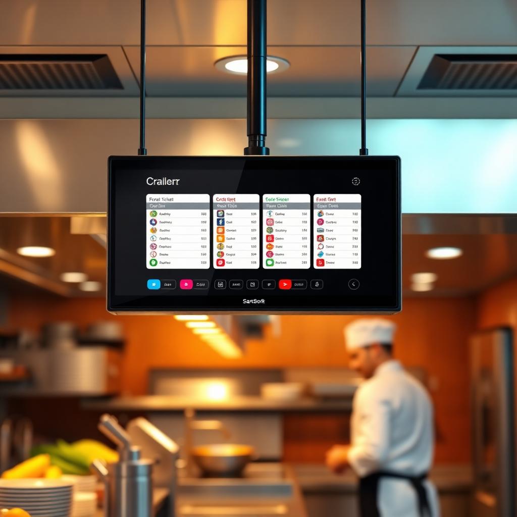 Kitchen Display di dapur restoran