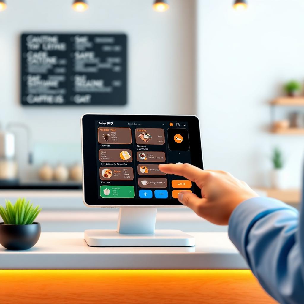 Tablet POS modern di cafe